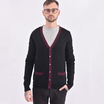 China 50% Wool 50% Anti-Shrink Acrylic Pocket Custom Knitted Cardigan Men for sale