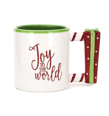 Китай кофейные кружки для большого количества на Рождество 10OZ керамическая кружка с 3D держателем фарфоровые рождественские посуды продается