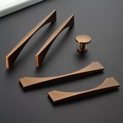 China Modern Classic Metal Color Furniture Cabinet Door Handle Drawer Wardrobe Cupboard Pull Handle Aluminum Bronze Brass Manufacturing for sale