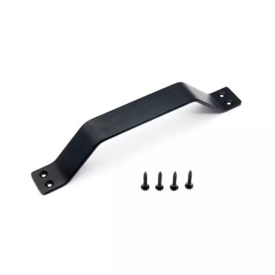 China Modern 10cm Drawer Handle Iron Black Cabinet Door Handle Door Pull With Screws for sale