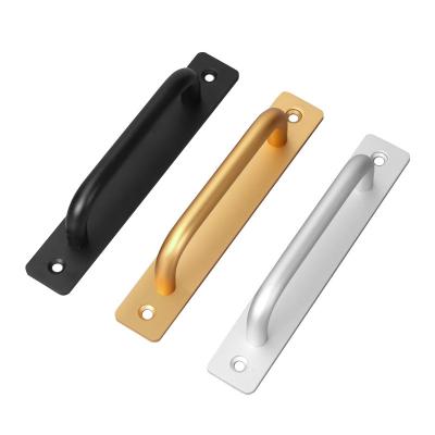 China Quality Modern Hardware Cabinet Furniture Handle Modern Minimalist Barn or Sliding Door Handle Gold Color Luxury Main Door Handle for sale