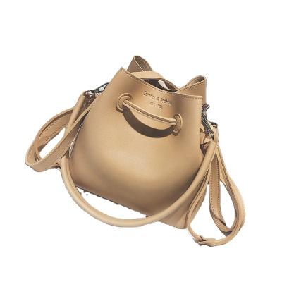 China Fashion String PU Tote Bag Bucket Women Lady Fashion Design Leather Handbag for sale