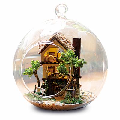 China Creative Model Building Mini Island Forest Dream 3D Single Household Interesting Assembly DIY Blink Dollhouse Bedroom Kit for sale