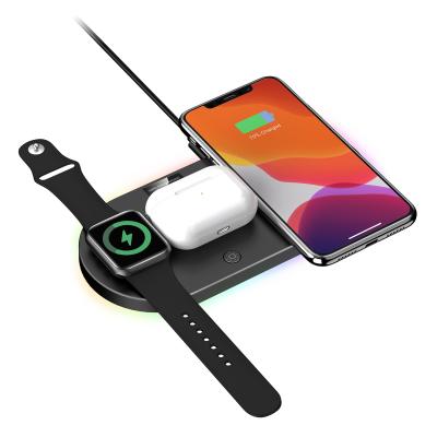 China Mobile High Speed Wireless Charging 4in1 Stand For Iphone 11 7.5W Charger Mobile Phone ABS TYPE-C 8mm QI CE FCC ROHS 75% Z7D Wireless for sale