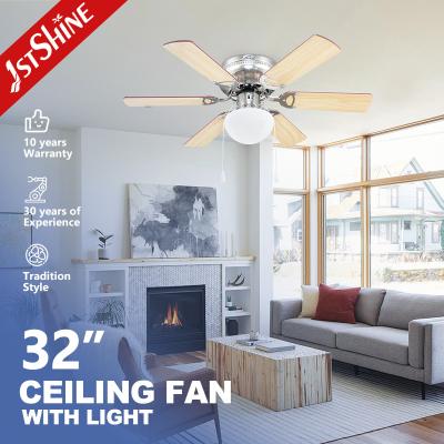 China 32'' 6 MDF Blades Decorative AC Motor Ceiling Fan With Light Kit for sale