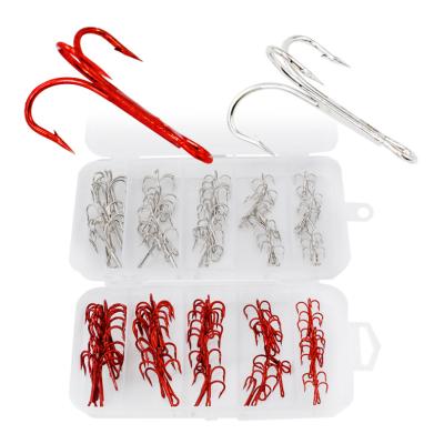 China GASTORNI 50pcs/box 2#-10# Carbon Steel Treble Hooks Saltwater Fishing Tackle Anzuelos Anzuelos Wide Range of Application Hooks for Fishing for sale