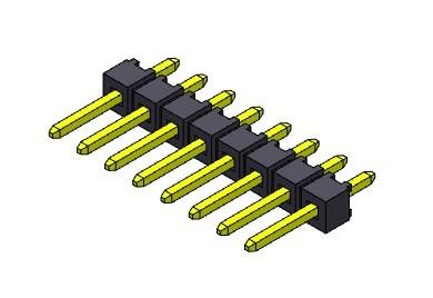 China Reihe Pin Header Connectors 2.54mm einzelner BAD-TYP 1 *2 PIN To 1*40PIN H=2.54MM zu verkaufen