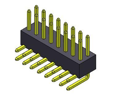 China Einzelne Reihe Pin Header Connectors 2.54mm VORMONTIERTE ART - 2 *2 PIN To 2*40PIN H=4.30MM zu verkaufen