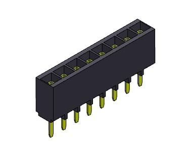 China Weiblicher Reihen-Bad TYP 1 *2 PIN To 1*40PIN H=6.80mm des Titel-Verbindungsstück-2.54mm einzelner zu verkaufen