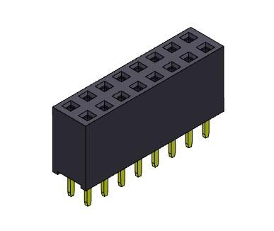 China Weibliche reihen-Bad ART des Titel-Verbindungsstück-2.54mm Doppel- 2 *2 PIN To 2*40PIN H=8.50mm zu verkaufen