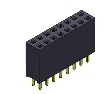 Chine TYPE femelle d'immersion de rangée du connecteur 2.54mm d'en-tête double - 2 *2 PIN To 2*40PIN H=11.00mm à vendre