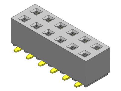中国 女性ヘッダーのコネクター2.54mmの二重列SMTのタイプ2 *2PINへの2*40PIN H=5.00mm 販売のため