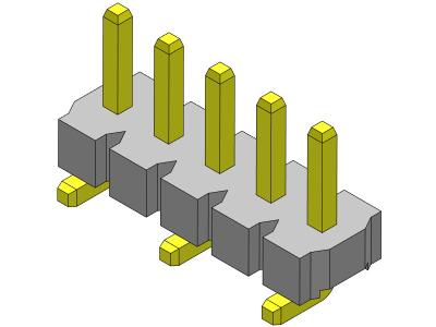 中国 Pinヘッダーのコネクター3.96mmの単一の列SMTのタイプ1 *2PINへの1*24PIN H=3.18MM 販売のため