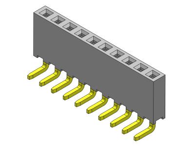中国 女性ヘッダーのコネクター2.00mmの単一の列のR/Aすくいのタイプ1 *2PINへの1*40PIN H=6.35mm 販売のため