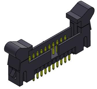 China Stright Dip Type Nylon9T Box Header Connector Ejector Header 2.54mm 2*4-2*32Pin 3AMP for sale