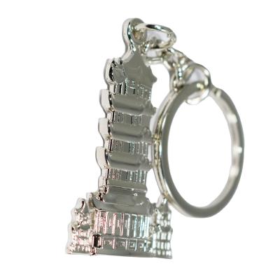 China Metal Personalization Metal Pagodas Key Chain For Tourism Souvenir for sale