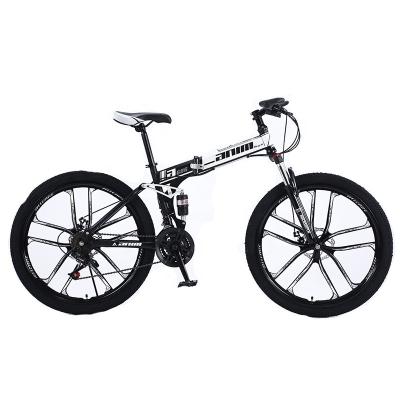 China Iron China 24 26 Inch 24 Speed Ten Knife Wheel Suspension Fashionable Adult Full Mountain Bicycle Folding Lightweight Bike for sale