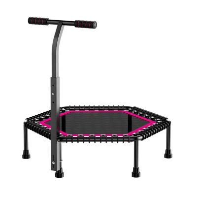 China 3 Speed Height Adjustable Custom LOGO Indoor Jump Fitness Equipment High Quality Home Used Mini Hexagon Trampoline With Handle for sale