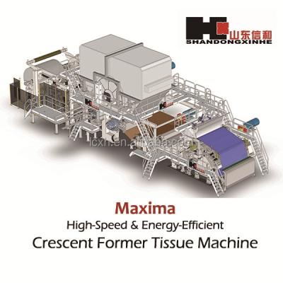 China Shandong Xinhe 60t/d 3500-1000m/min Crescent Former Toilet Tissue Paper High Speed Machine ~60t/d for sale