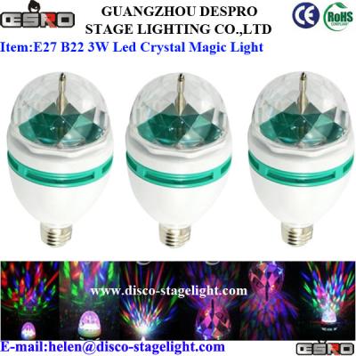 China E27 B22 3W KTV Disco RGB LED Magic Ball Light Professional Stage Lighting for sale
