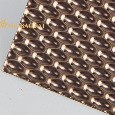 Chine JIS a gravé la feuille en refief de Rose Color Four Feet Decorative de feuille d'acier inoxydable à vendre