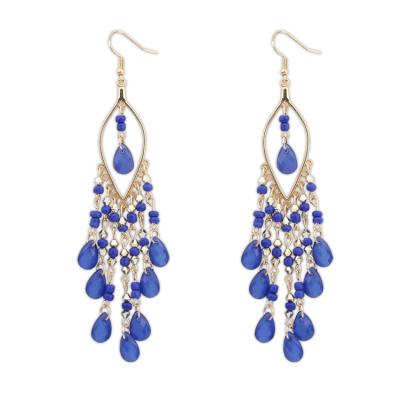 China Bohemian Bohemia Crystal Tassel Earrings Drop Long Earrings for Women for sale