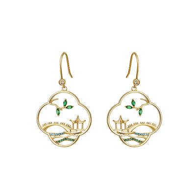 China FASHIONABLE Earrings Women Dangle Earrings Chinese Style Pavilion Earrings for sale