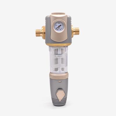 China Bahai Gray Gold Home Large Commercial Kitchen Backflow Backwash Automatic Water Pre Filter Purifier Filter for sale