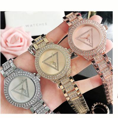 China Luxury brand waterproof Bling bling rose gold quartz wristwatch ladies women ice out Diamond Watch for sale