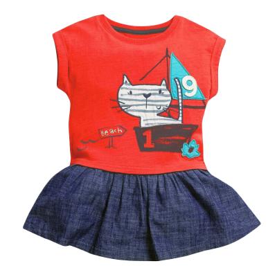 China 2021 Anti-wrinkle Summer Korean Girl Dress New Cotton Printed Skirt Children Girl Children Princess Slim Dress for sale