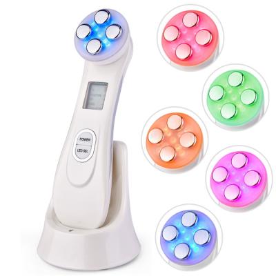 China Pore Shrinking Mesotherapy Electroporation RF Radio Frequency LED Photon Facial Lifting Tighten Wrinkle Removal Skin Care Face Massager for sale