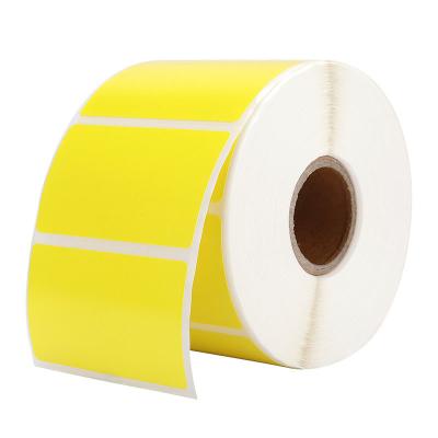 China Adhesivo de rollo de papel de código de barras térmico amarillo personalizado 58 mm en venta