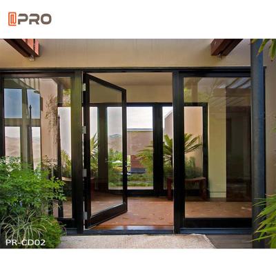 China Anti Theft Exterior Aluminum Hinged Patio Door For Shower for sale