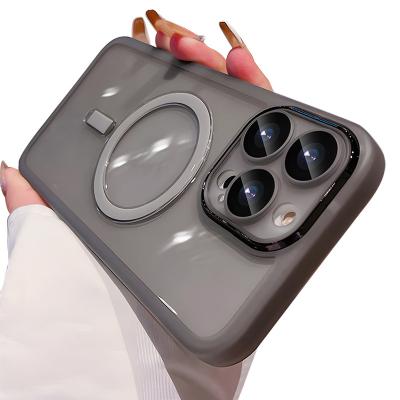 China Shockproof For iphone 15 case Wireless Charging Phone Case TPU Transparent for iPhone 14 13 12 11 Magnetic Phone Case for sale