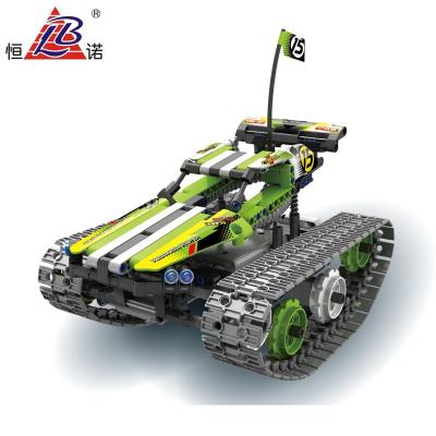 China 353 PCS 2.4GHZ Technic RC High Speed Stunt Car Building Block Toys 2.4G Building Brick Stunt Car Toy For Children RC Stunt Car With Track for sale