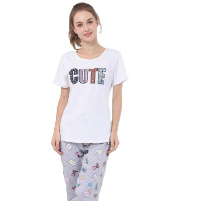 China High quality QUICK DRY women's pajamas set women's pajamas casual home wear 2 piece short sleeve spring and summer pajamas set for sale