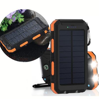 China 20000mAh Solar Power Bank Hot Selling USB Solar Power Bank Dual Left Waterproof Custom Logo With Led Light for sale