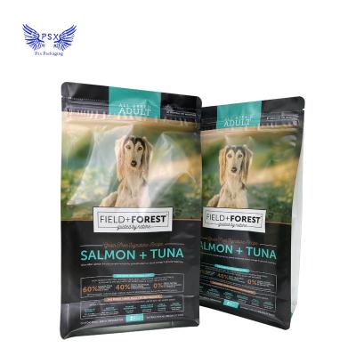 China Customized Moisture Proof Stand Up Compound Dog Food Cat Food Zipper Eight Side Seal Recyclable Food Packaging Bag for sale