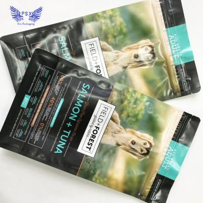China Custom 1kg 2kg 12kg flat bottom aluminum foil moisture proof eight side zipper paper pet packaing bag for dog cat bags for sale