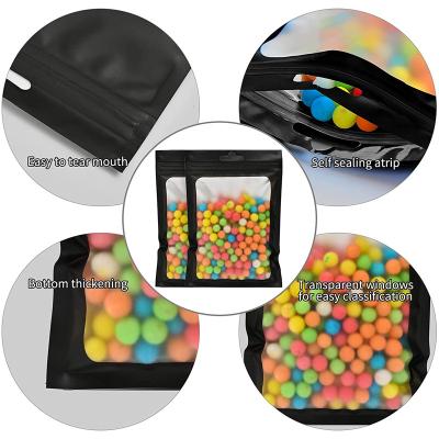 China Eco-Friendly Plastic Mylar Zipper Hanger Hole Resealable Window Moisture Proof No Pollution Mini Pouch Three Side Seal Holographic Packaging for sale