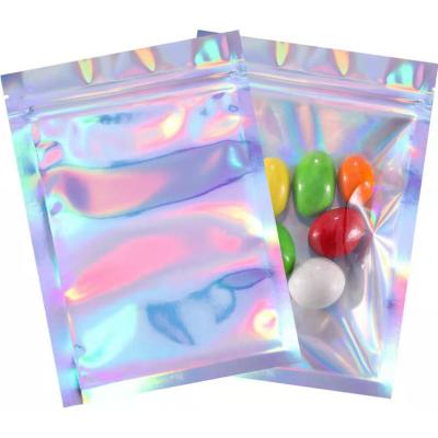 China Factory Security Running Cells Case Mobile Phone Packaging Bags With Rainbow Color Clear Plastic Holographic Zipper Bag for sale