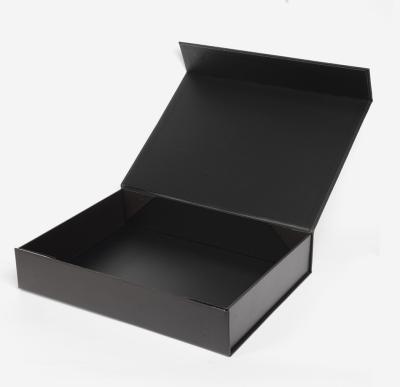 China Handmade Custom Design Logo Closure Box Clothing Black Cardboard Wig Packaging Shoe Luxury Paper Box Large Size Magnetic Gift Foldable for sale