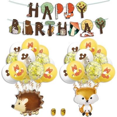 China Party Occasion Rabbit Squirrel Fox Jungle Animal Latex Balloon Set Children's Birthday Party Decoration Supplies for sale
