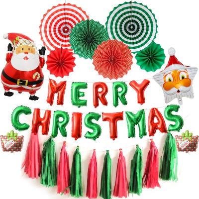China Party Occasion Christmas Pull Flower Fish Tails Pull Flag Paper Fan Flower Decoration Background Wall Glitter Confetti Balloons Pull Flower Set for sale