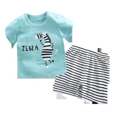 China Casual Cheap Kids Short Sleeve Suit Summer Cotton Shorts Set for sale