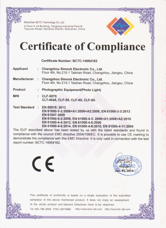 CE-EMC - Changzhou Simock Electronic Co., Ltd.