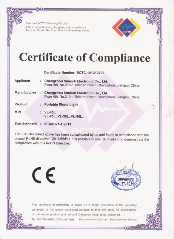 ROHS - Changzhou Simock Electronic Co., Ltd.