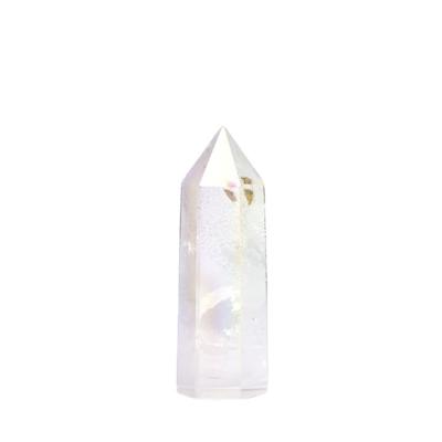 China Wholesale Europe Gemstone Crystal Craft Aura Clear Quartz Magic Wand Point Natural Healing Tower For Fengshui Decoration Gift for sale