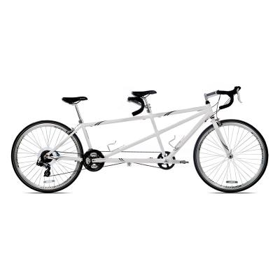 China 7Speed Steel Alloy Bike Sightseeing Double Seat Tandem Bicycle Slim Tandem Bike For Two Person for sale