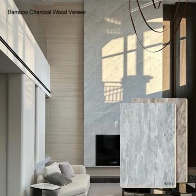 China Neue Innovation 1220*2440*5/8mm wasserdicht und feuerdicht biegsam Bambus Holzkohle Veneer PVC umweltfreundlich Hochglanz Marmor Holz Veneer für Hintergrundwand zu verkaufen
